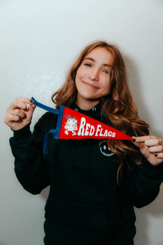 Red Flags Felt Pennant